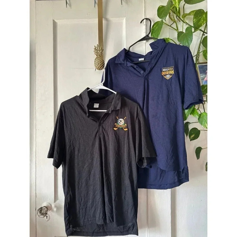 Sport-Tek Men’s size Medium POLO Bold Gold Media two shirts